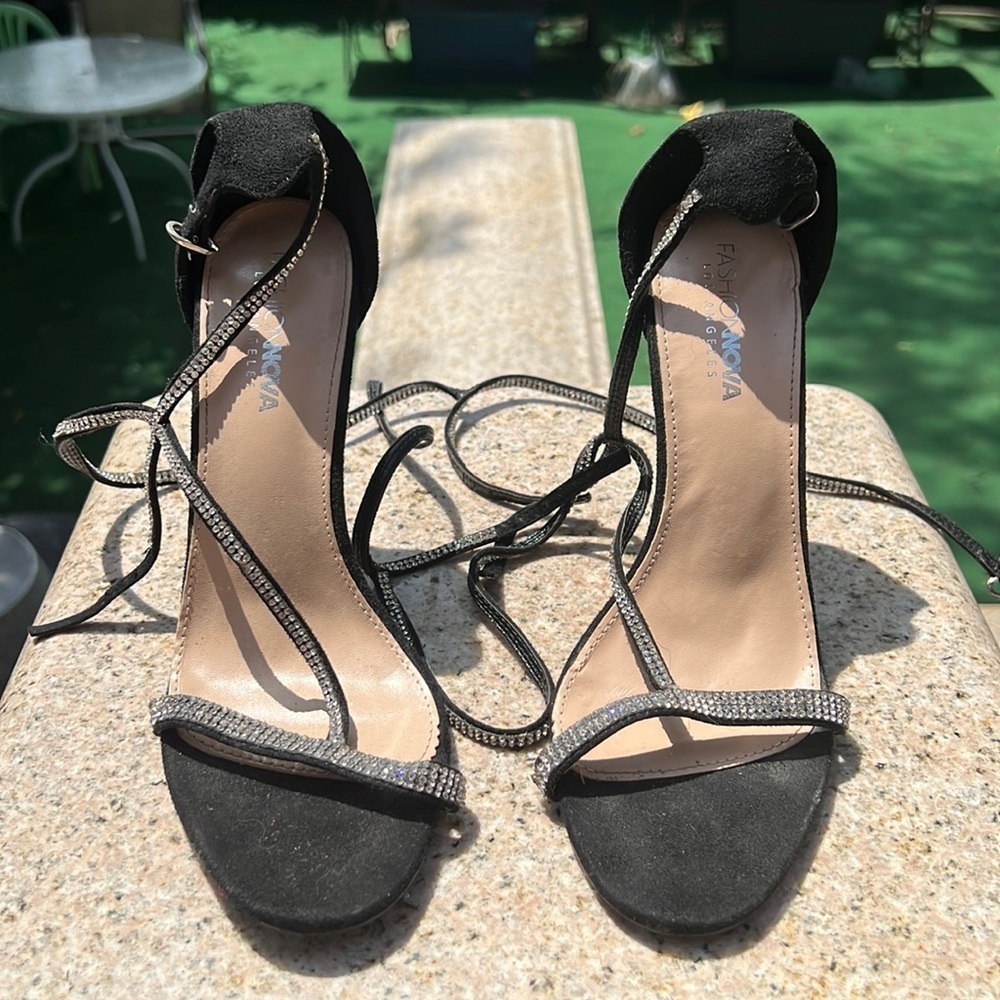 FASHION NOVA RHINESTONE HEELS